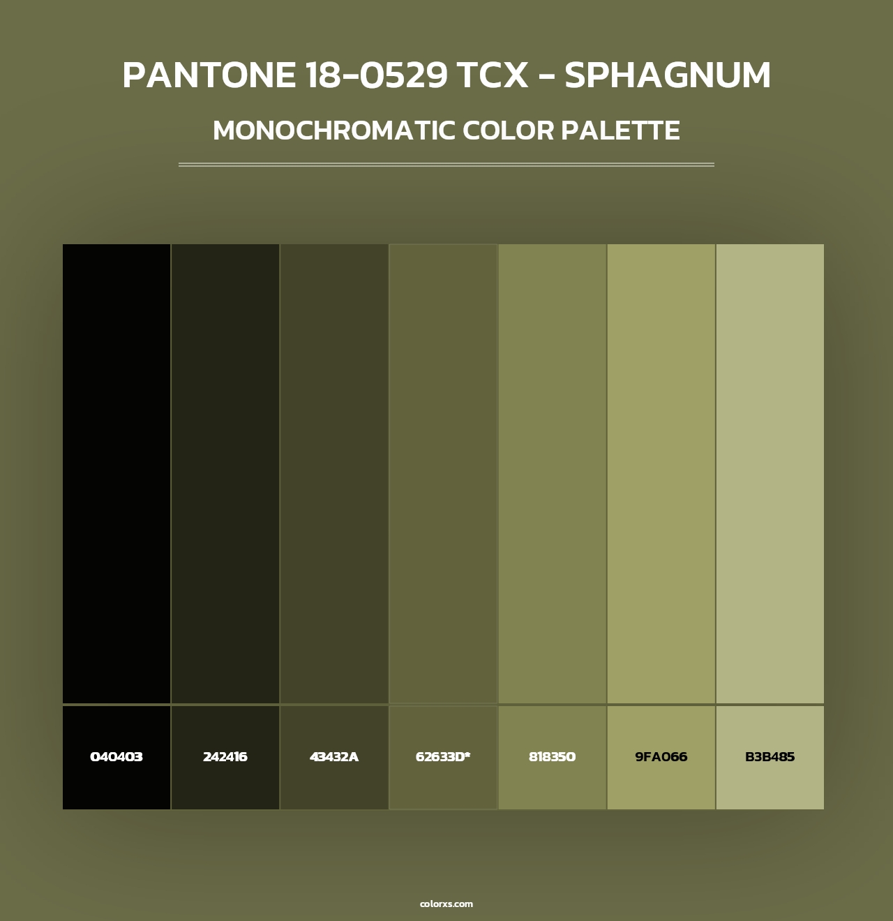 PANTONE 18-0529 TCX - Sphagnum - Monochromatic Color Palette