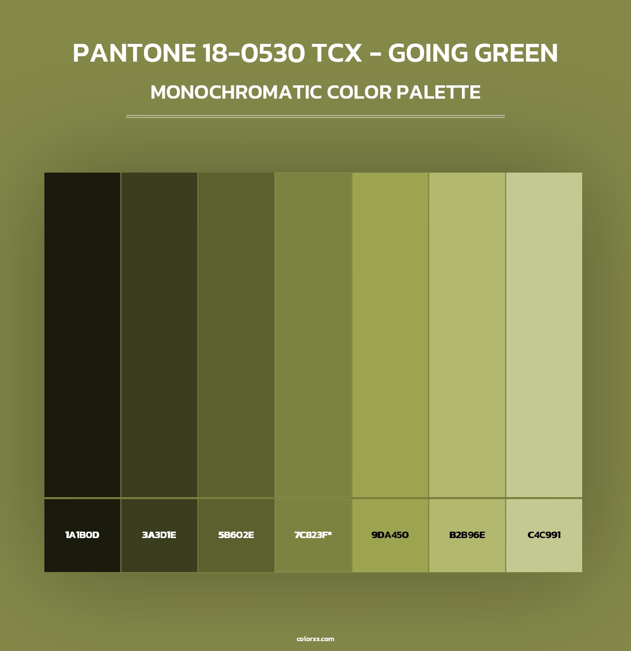 PANTONE 18-0530 TCX - Going Green - Monochromatic Color Palette