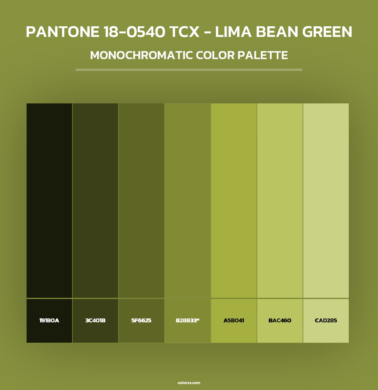 PANTONE 18-0540 TCX - Lima Bean Green - Monochromatic Color Palette