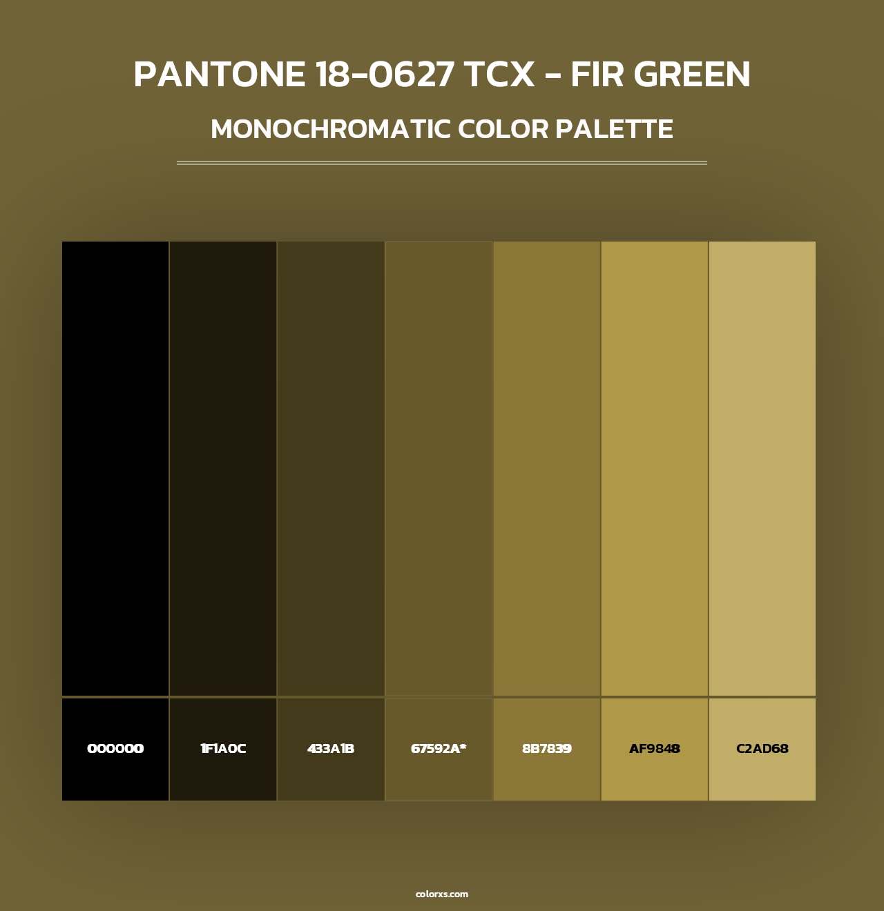 PANTONE 18-0627 TCX - Fir Green - Monochromatic Color Palette