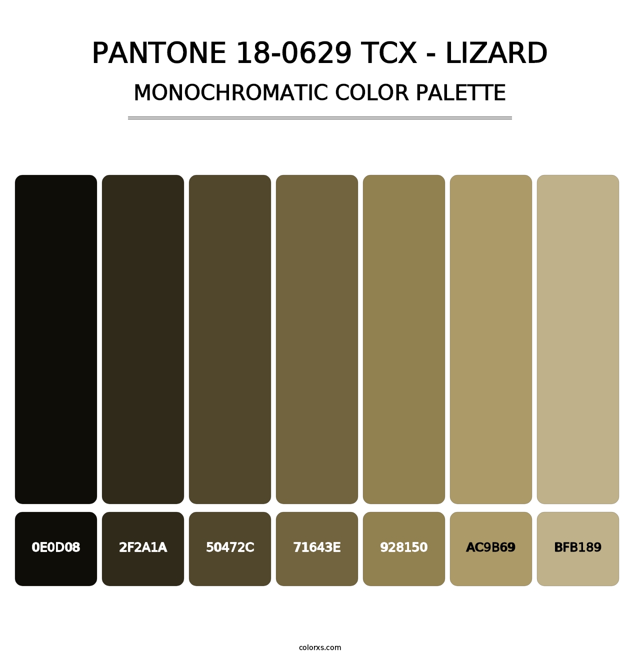 PANTONE 18-0629 TCX - Lizard - Monochromatic Color Palette