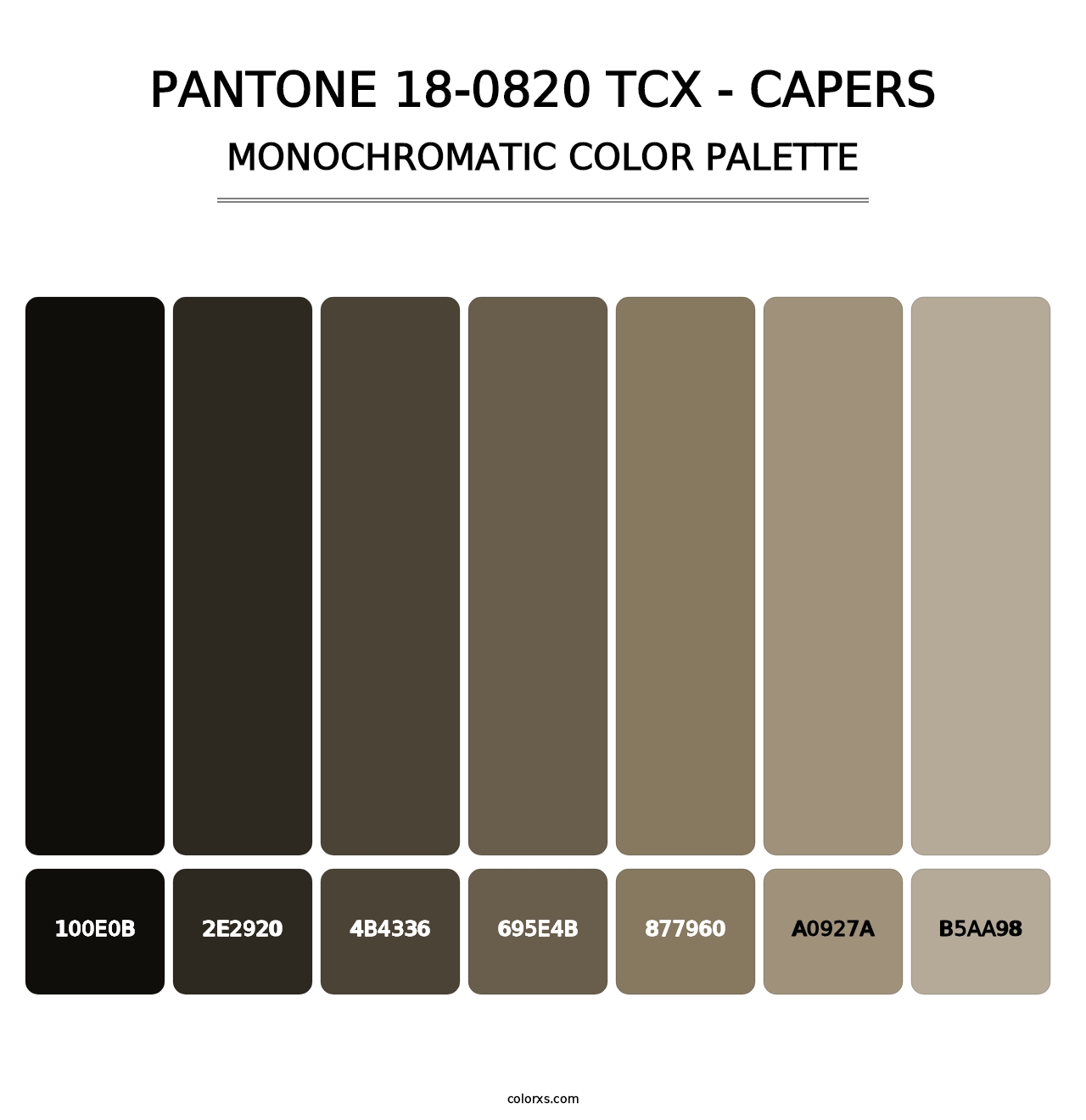 PANTONE 18-0820 TCX - Capers - Monochromatic Color Palette