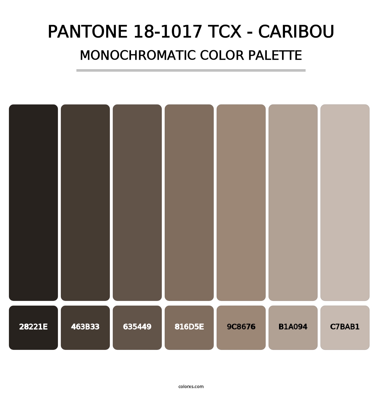PANTONE 18-1017 TCX - Caribou - Monochromatic Color Palette