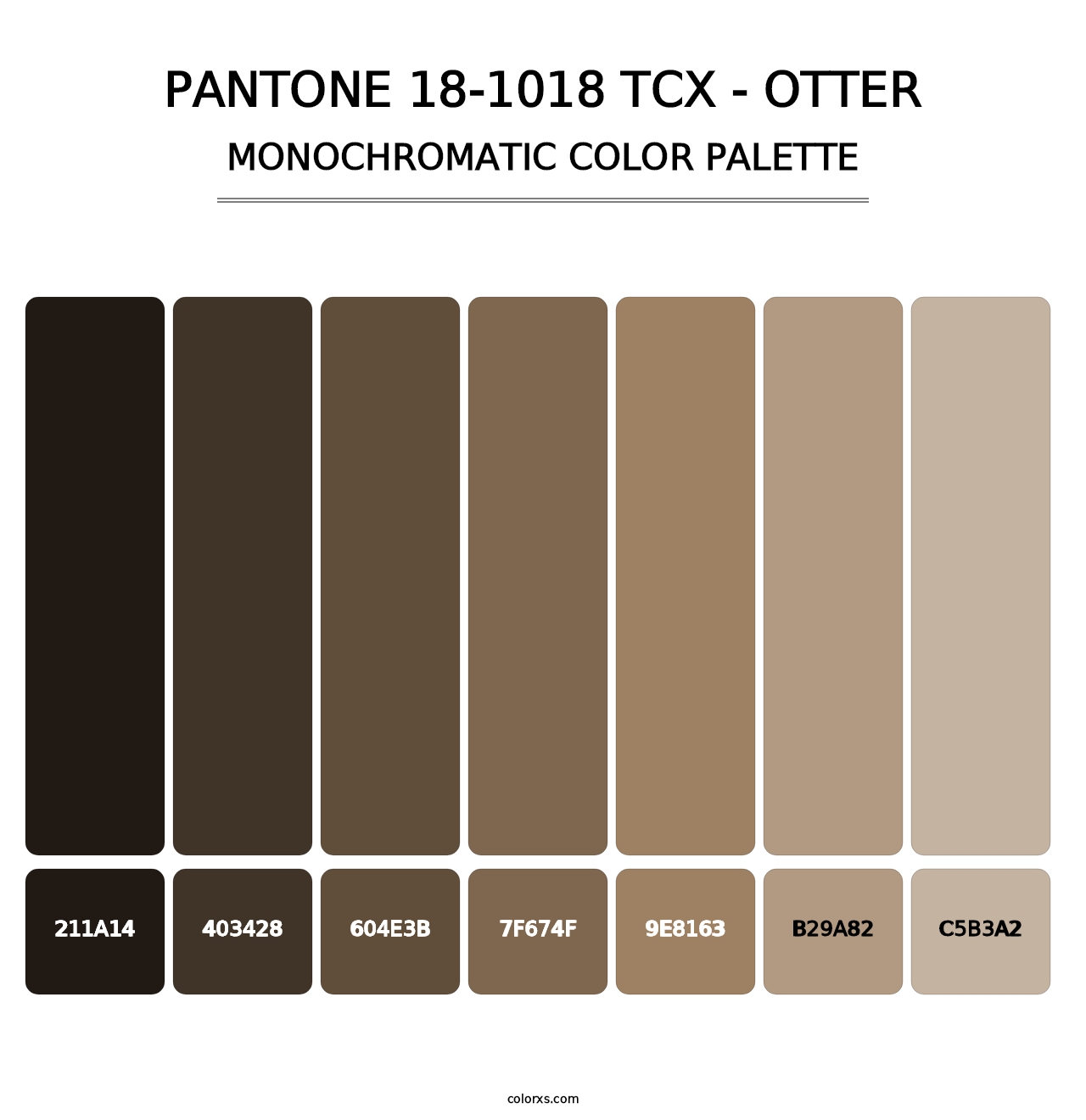 PANTONE 18-1018 TCX - Otter - Monochromatic Color Palette