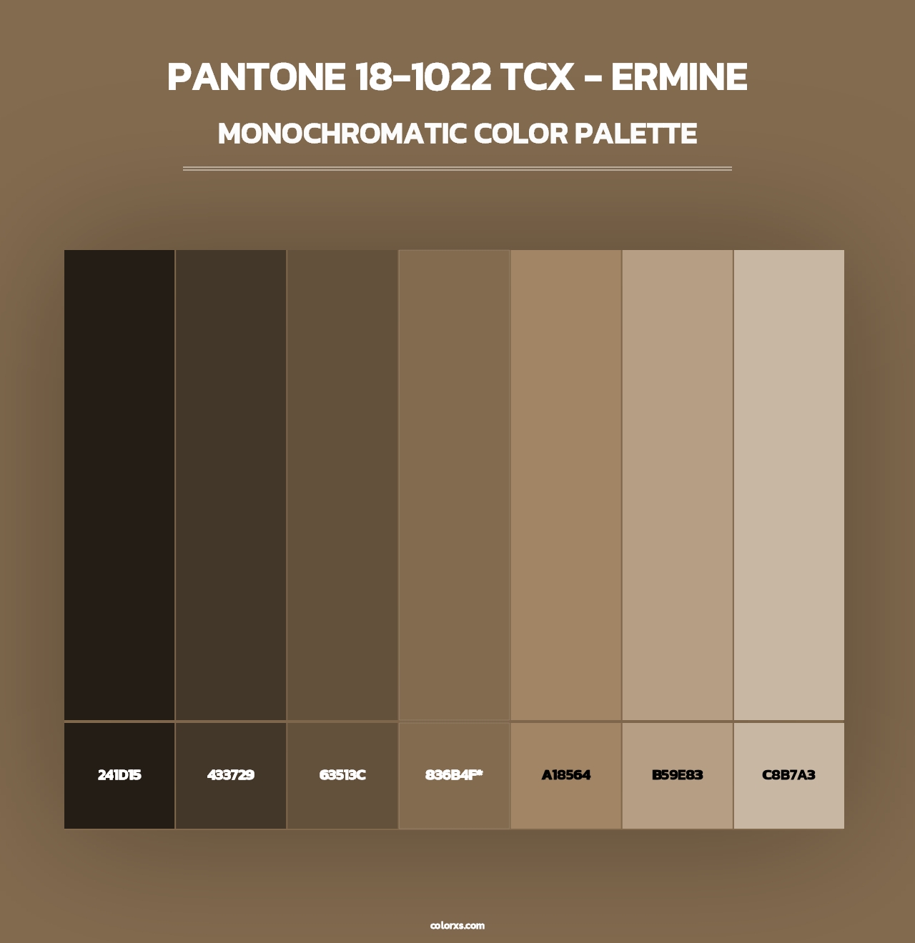 PANTONE 18-1022 TCX - Ermine - Monochromatic Color Palette