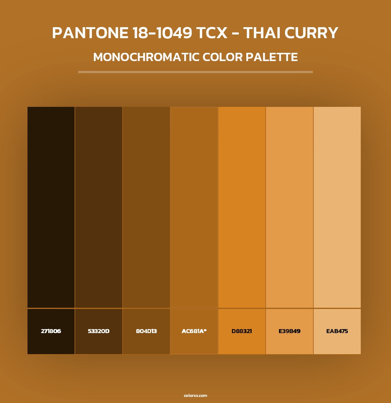 PANTONE 18-1049 TCX - Thai Curry - Monochromatic Color Palette