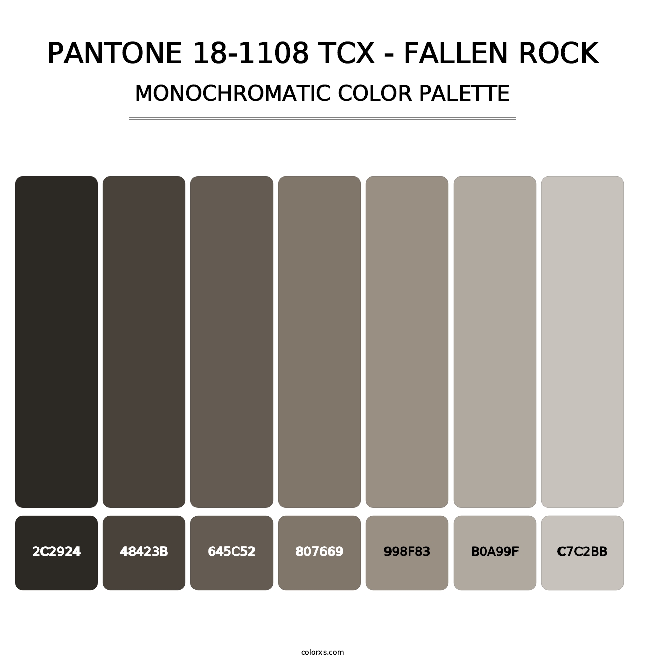 PANTONE 18-1108 TCX - Fallen Rock - Monochromatic Color Palette