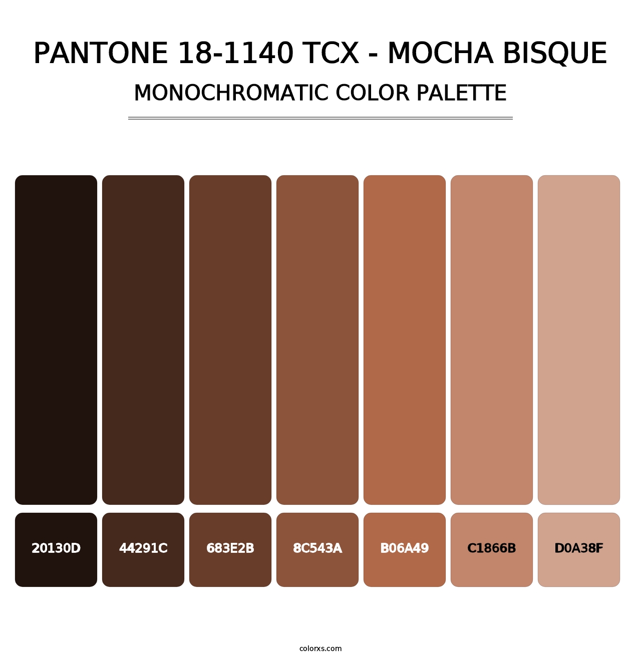 PANTONE 18-1140 TCX - Mocha Bisque - Monochromatic Color Palette