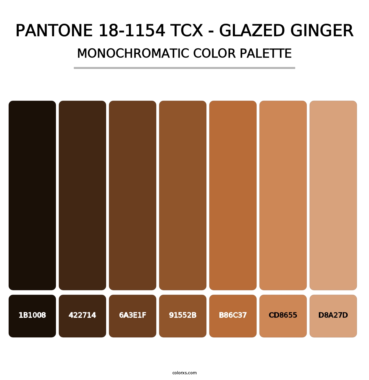 PANTONE 18-1154 TCX - Glazed Ginger - Monochromatic Color Palette