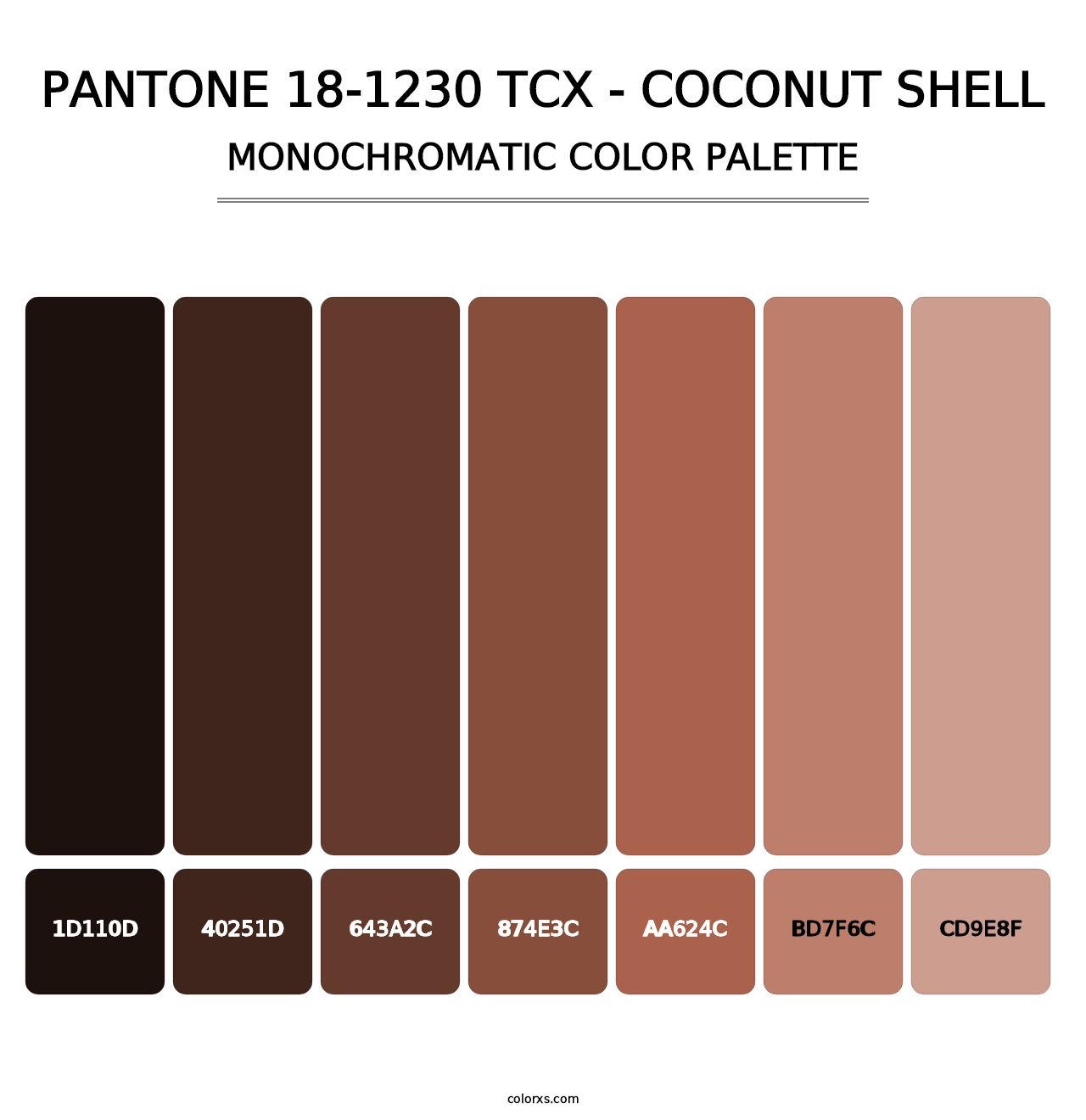 PANTONE 18-1230 TCX - Coconut Shell - Monochromatic Color Palette