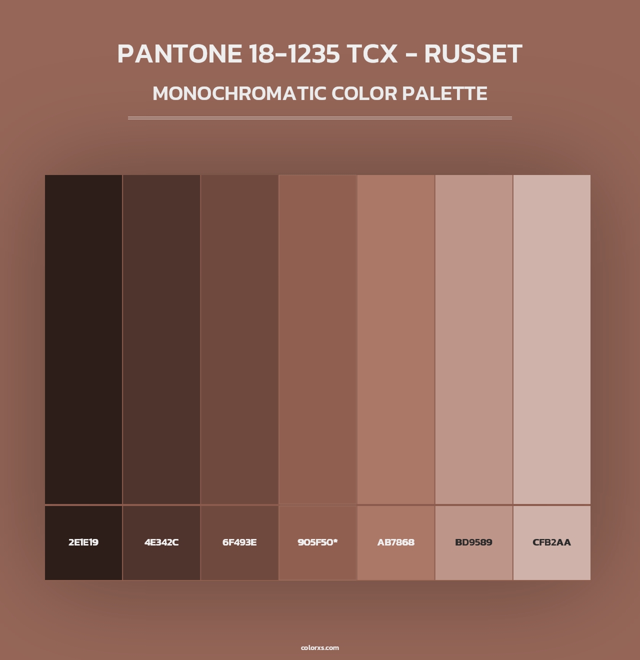 PANTONE 18-1235 TCX - Russet - Monochromatic Color Palette