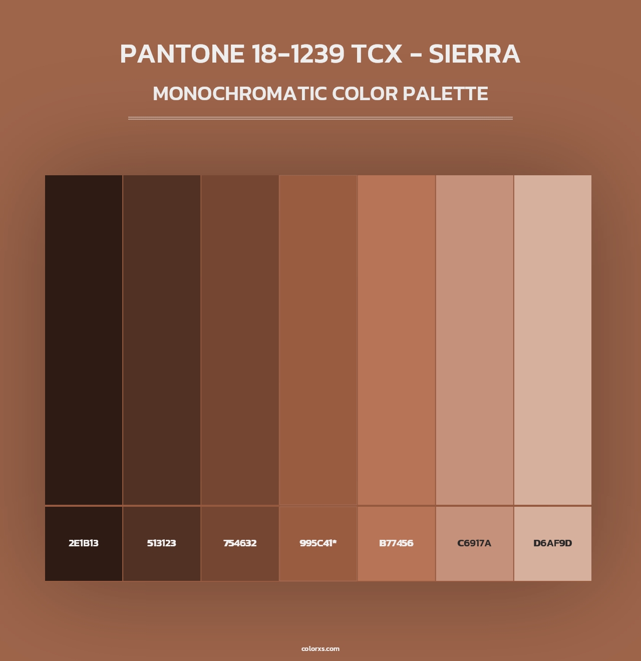 PANTONE 18-1239 TCX - Sierra - Monochromatic Color Palette