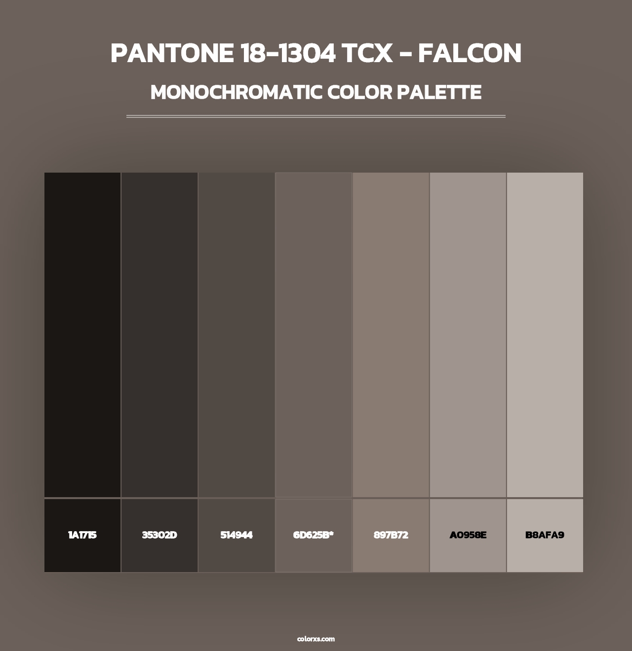 PANTONE 18-1304 TCX - Falcon - Monochromatic Color Palette