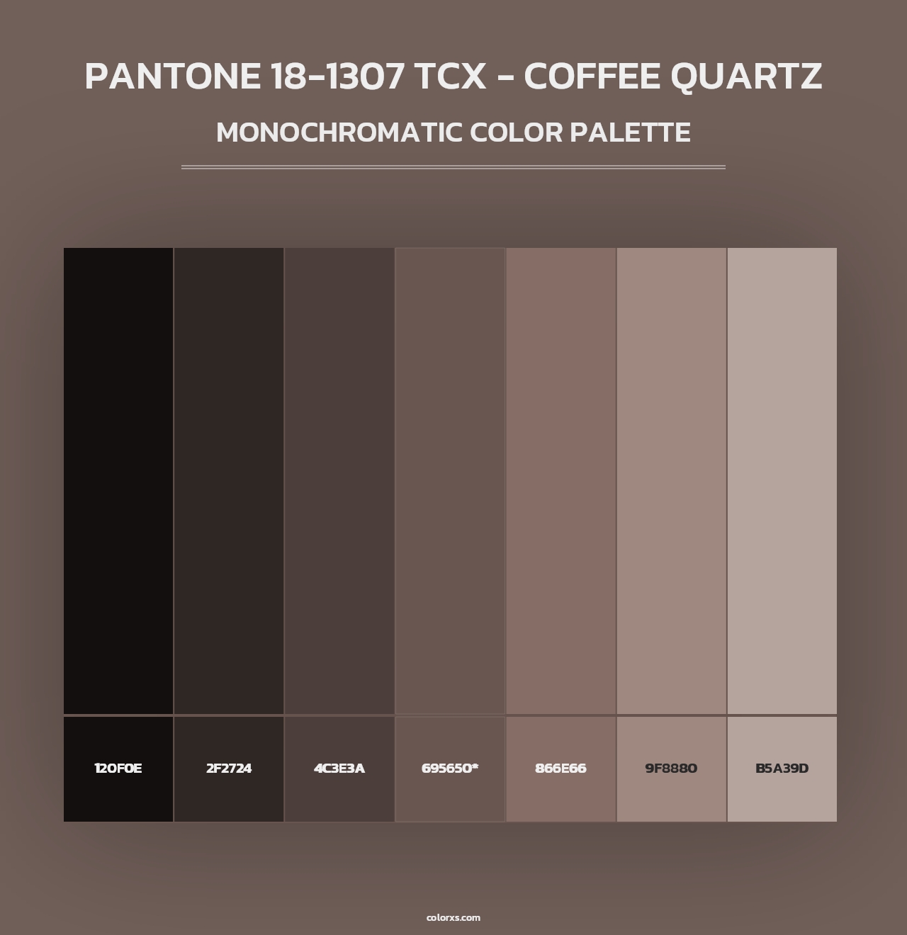 PANTONE 18-1307 TCX - Coffee Quartz - Monochromatic Color Palette
