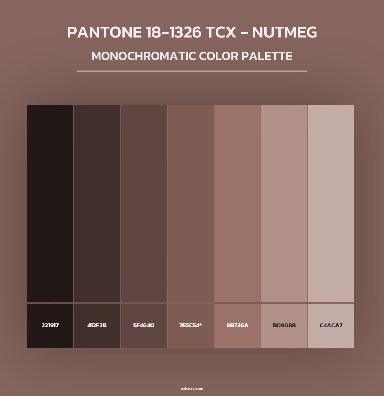 PANTONE 18-1326 TCX - Nutmeg - Monochromatic Color Palette