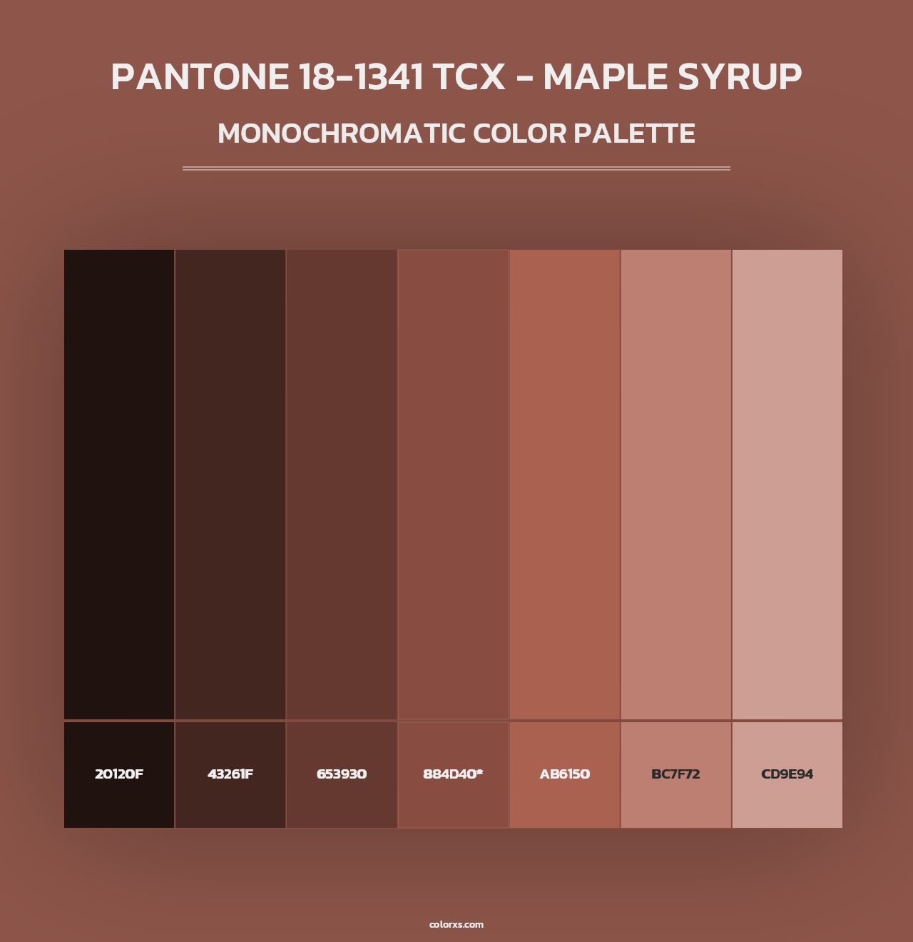 PANTONE 18-1341 TCX - Maple Syrup - Monochromatic Color Palette