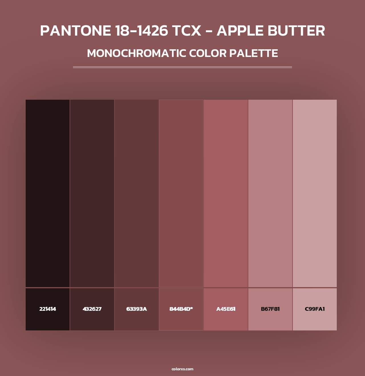 PANTONE 18-1426 TCX - Apple Butter - Monochromatic Color Palette
