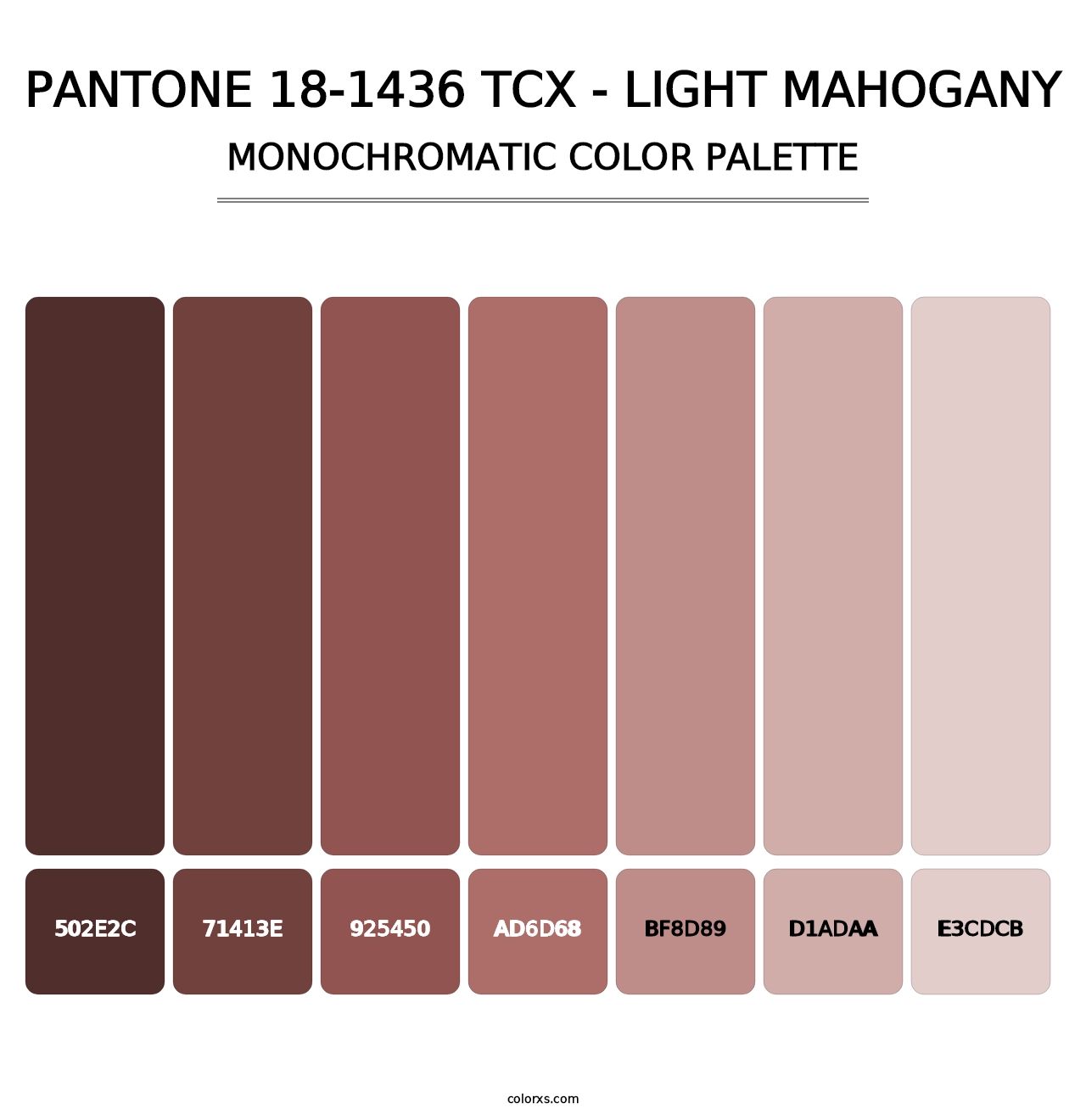 PANTONE 18-1436 TCX - Light Mahogany - Monochromatic Color Palette