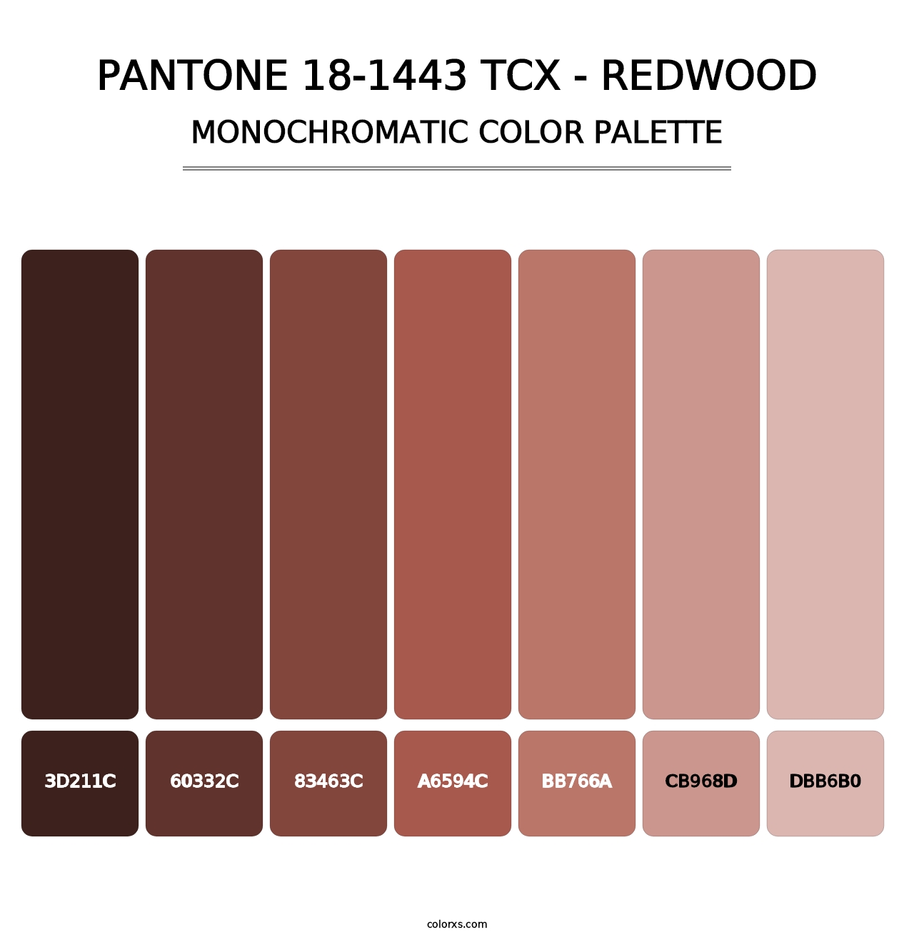 PANTONE 18-1443 TCX - Redwood - Monochromatic Color Palette
