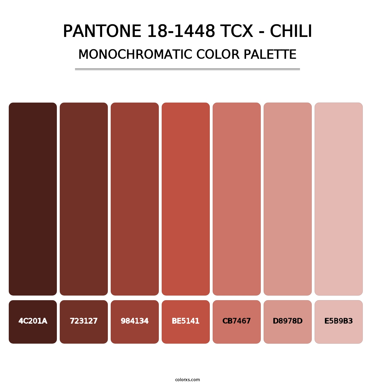 PANTONE 18-1448 TCX - Chili - Monochromatic Color Palette