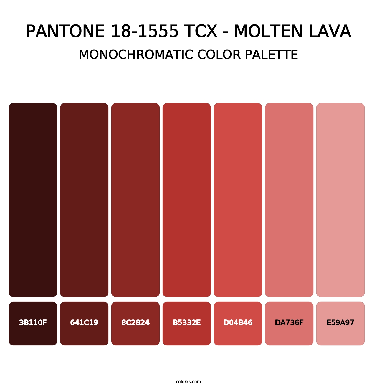 PANTONE 18-1555 TCX - Molten Lava - Monochromatic Color Palette
