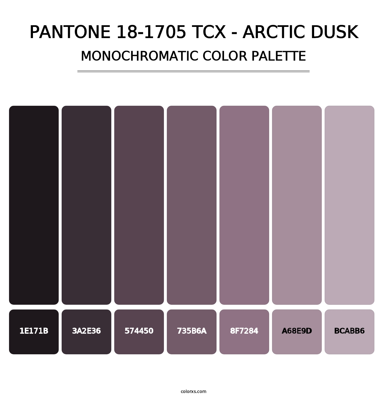 PANTONE 18-1705 TCX - Arctic Dusk - Monochromatic Color Palette