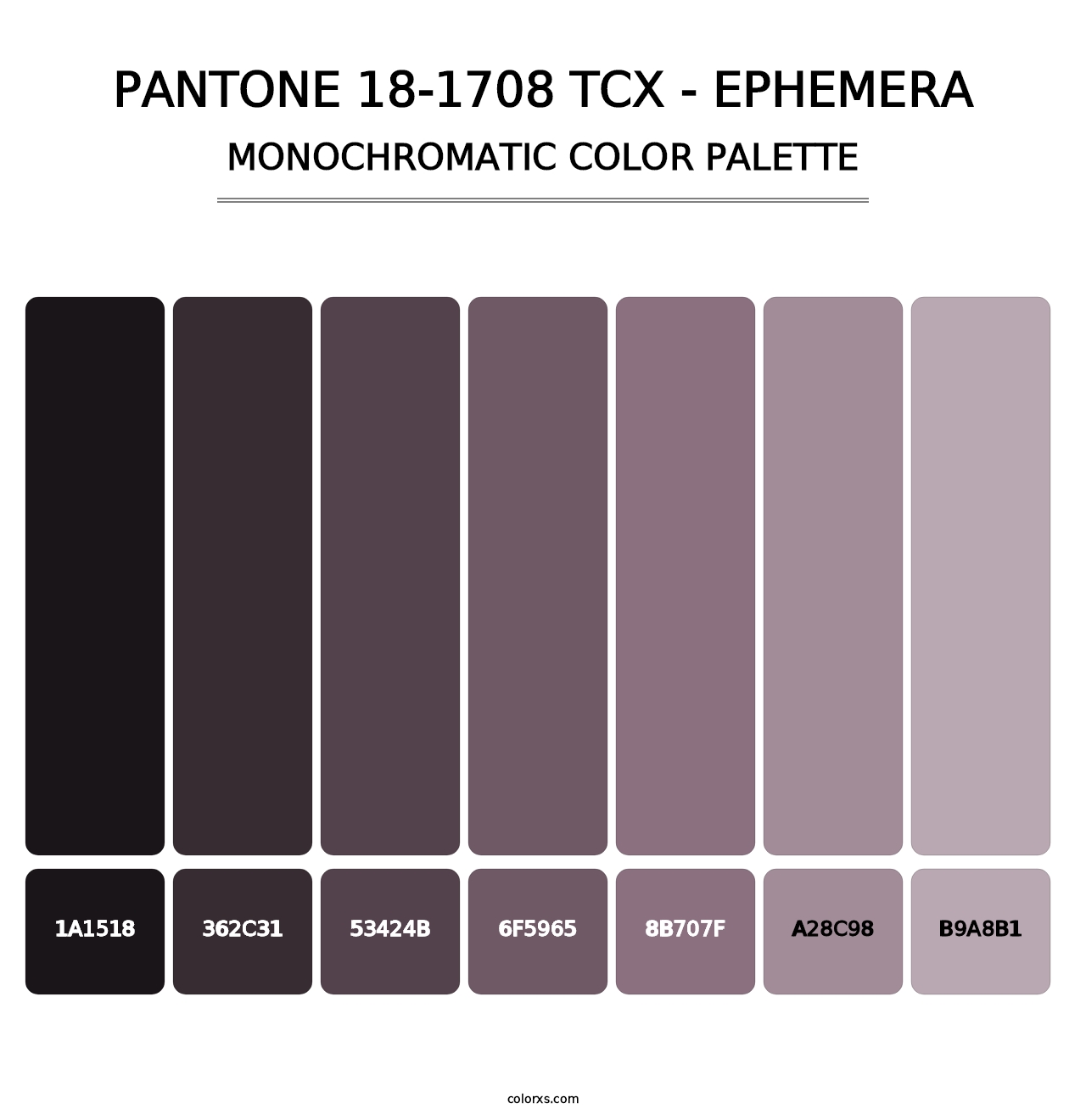 PANTONE 18-1708 TCX - Ephemera - Monochromatic Color Palette