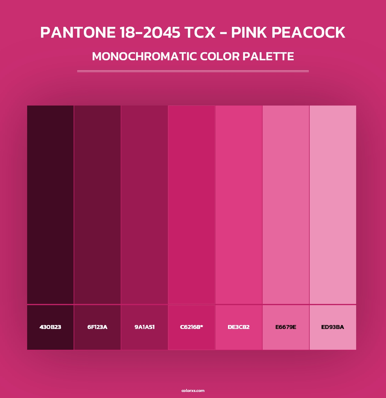 PANTONE 18-2045 TCX - Pink Peacock - Monochromatic Color Palette