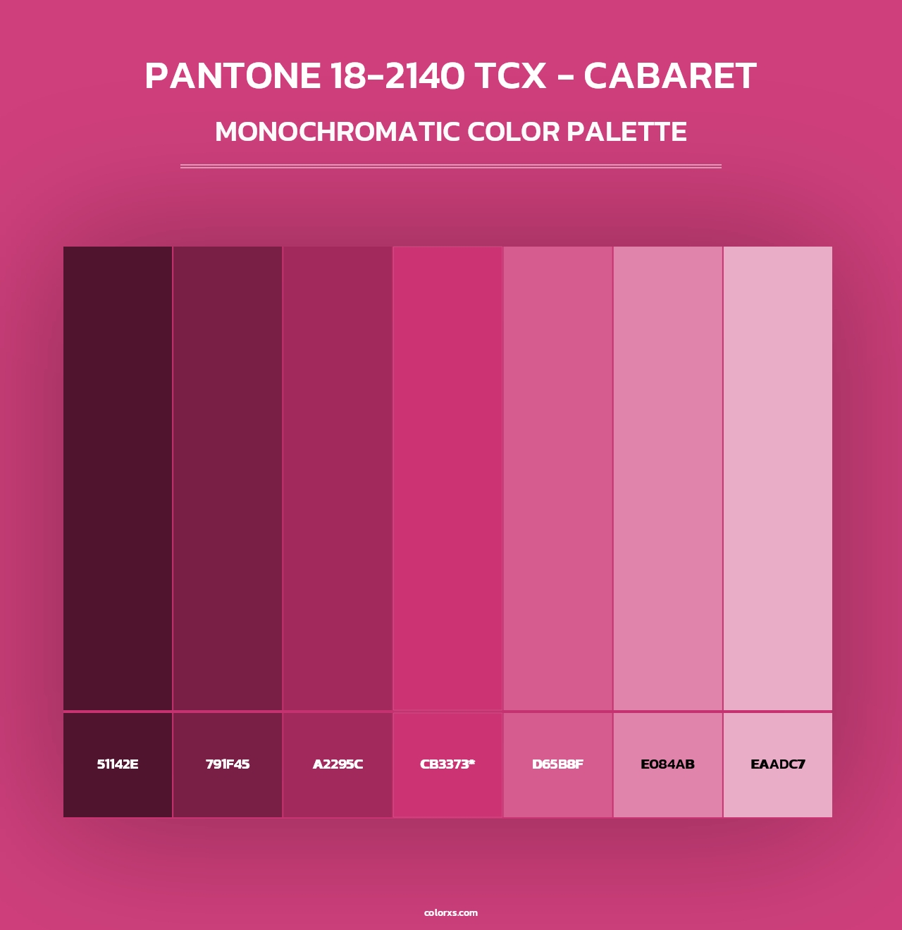 PANTONE 18-2140 TCX - Cabaret - Monochromatic Color Palette