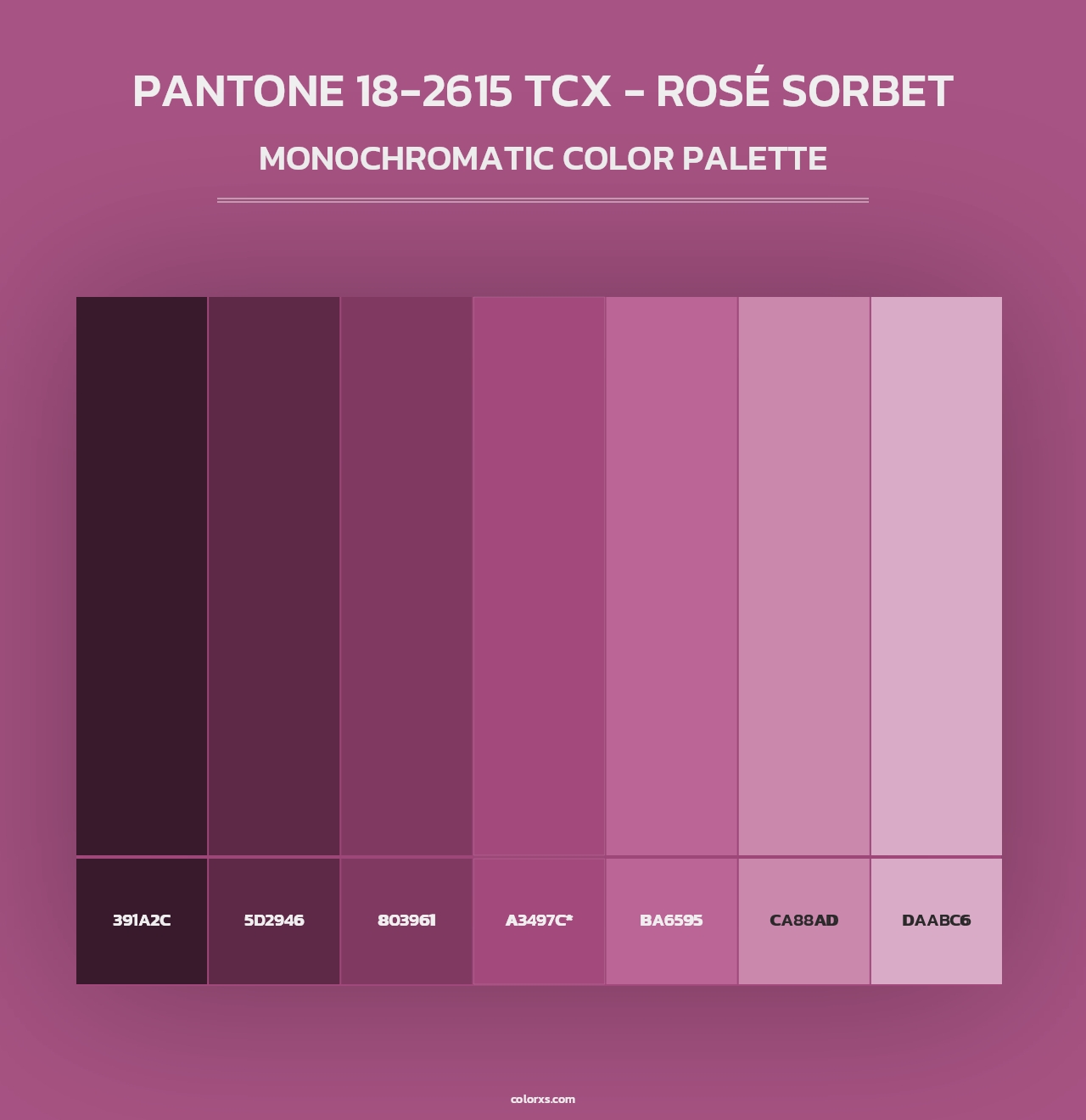 PANTONE 18-2615 TCX - Rosé Sorbet - Monochromatic Color Palette