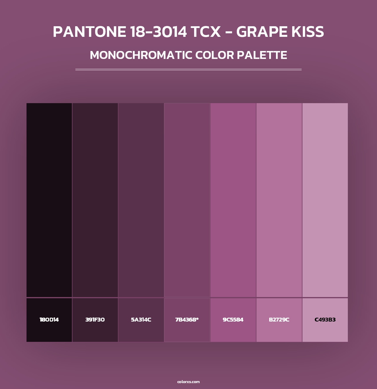PANTONE 18-3014 TCX - Grape Kiss - Monochromatic Color Palette