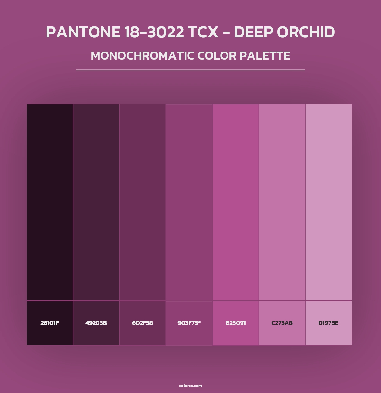 PANTONE 18-3022 TCX - Deep Orchid - Monochromatic Color Palette