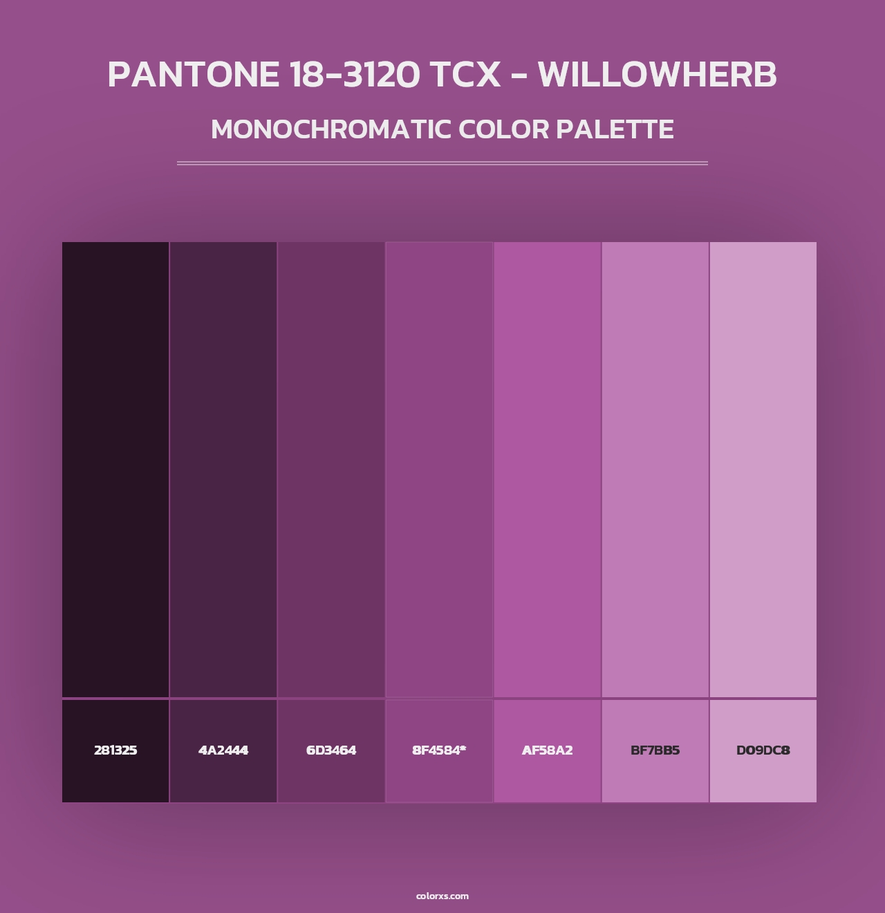 PANTONE 18-3120 TCX - Willowherb - Monochromatic Color Palette