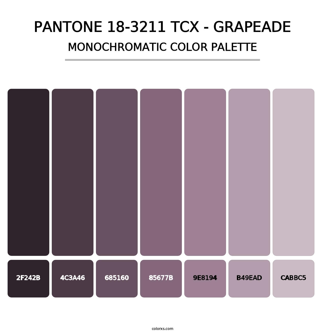 PANTONE 18-3211 TCX - Grapeade - Monochromatic Color Palette