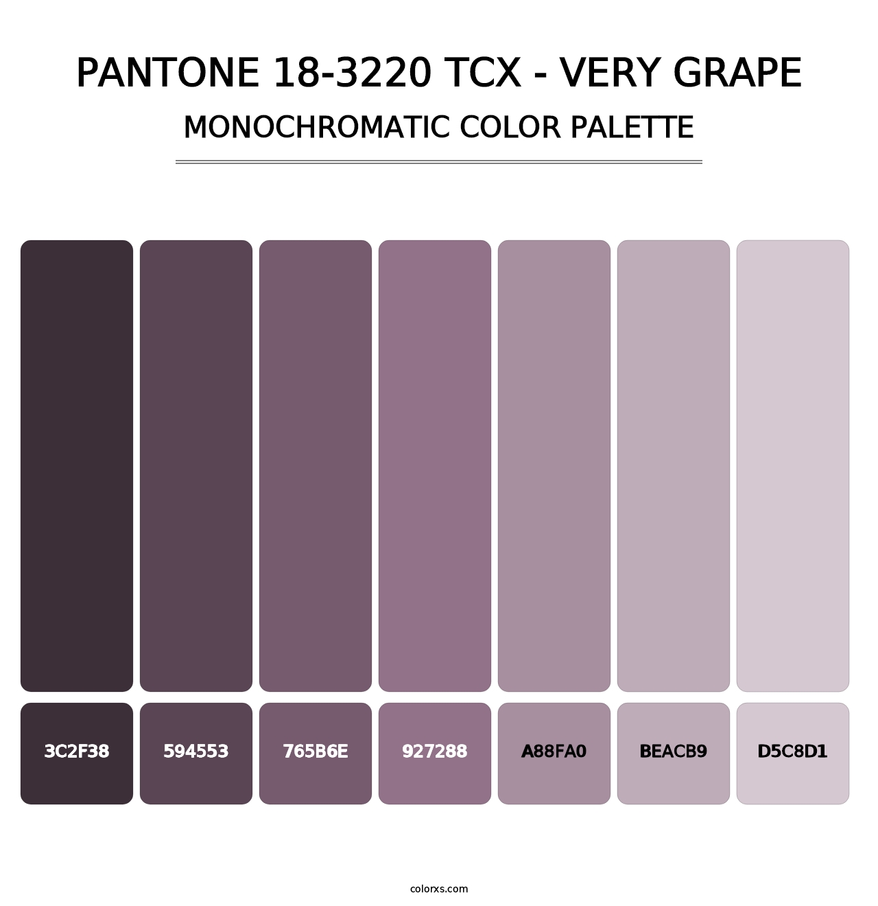 PANTONE 18-3220 TCX - Very Grape - Monochromatic Color Palette