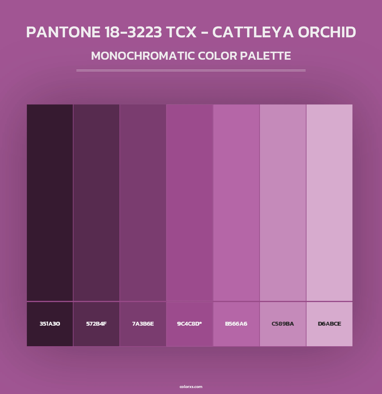 PANTONE 18-3223 TCX - Cattleya Orchid - Monochromatic Color Palette