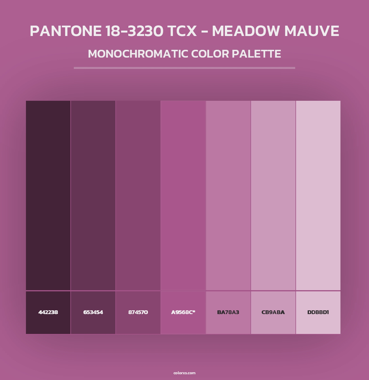 PANTONE 18-3230 TCX - Meadow Mauve - Monochromatic Color Palette