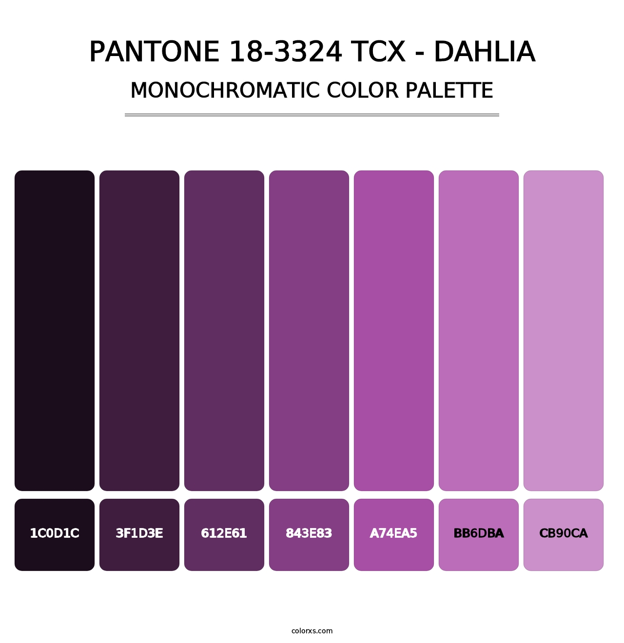 PANTONE 18-3324 TCX - Dahlia - Monochromatic Color Palette