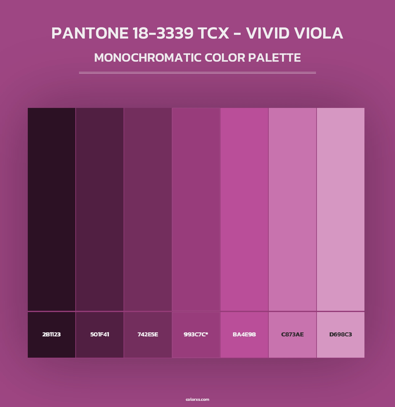 PANTONE 18-3339 TCX - Vivid Viola - Monochromatic Color Palette