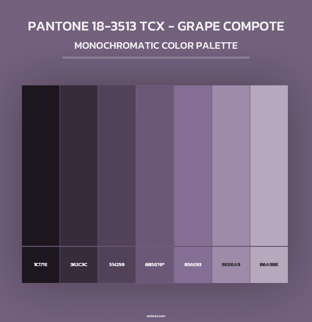 PANTONE 18-3513 TCX - Grape Compote - Monochromatic Color Palette