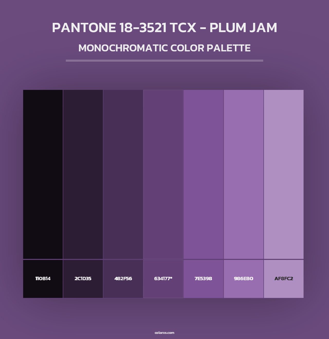 PANTONE 18-3521 TCX - Plum Jam - Monochromatic Color Palette