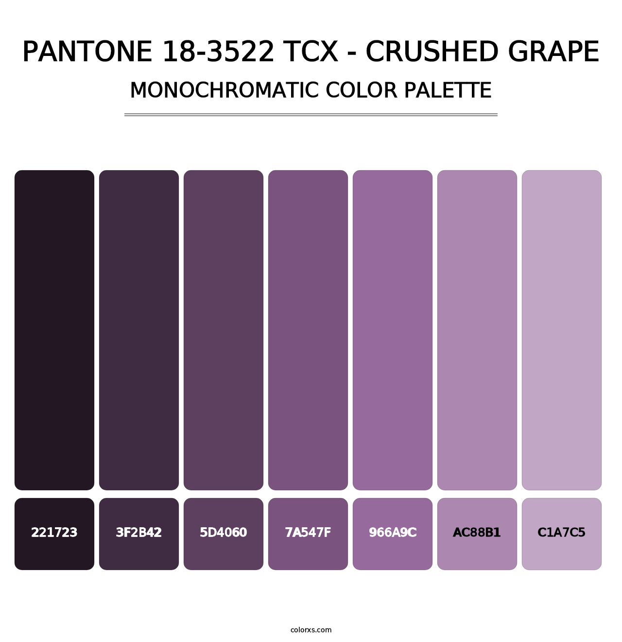 PANTONE 18-3522 TCX - Crushed Grape - Monochromatic Color Palette