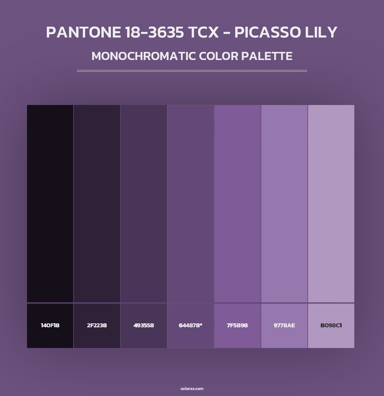 PANTONE 18-3635 TCX - Picasso Lily - Monochromatic Color Palette