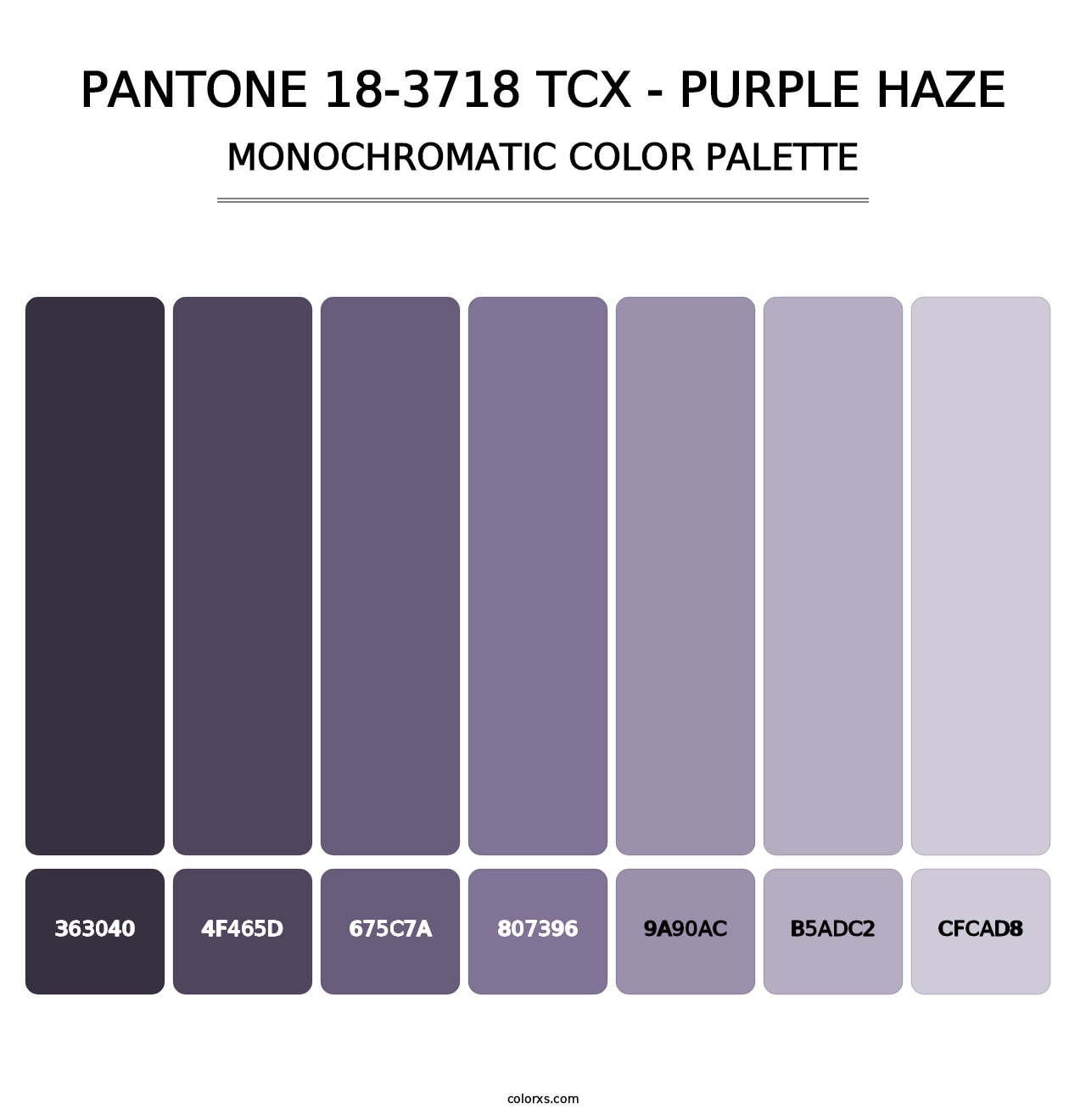 PANTONE 18-3718 TCX - Purple Haze - Monochromatic Color Palette