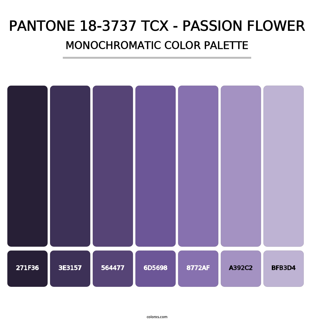 PANTONE 18-3737 TCX - Passion Flower - Monochromatic Color Palette
