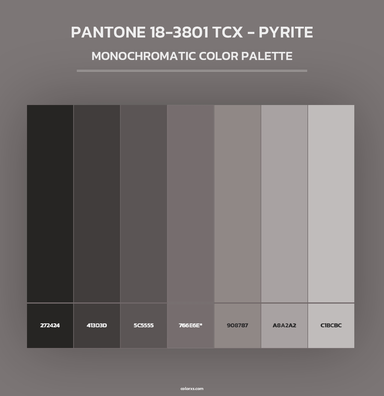 PANTONE 18-3801 TCX - Pyrite - Monochromatic Color Palette