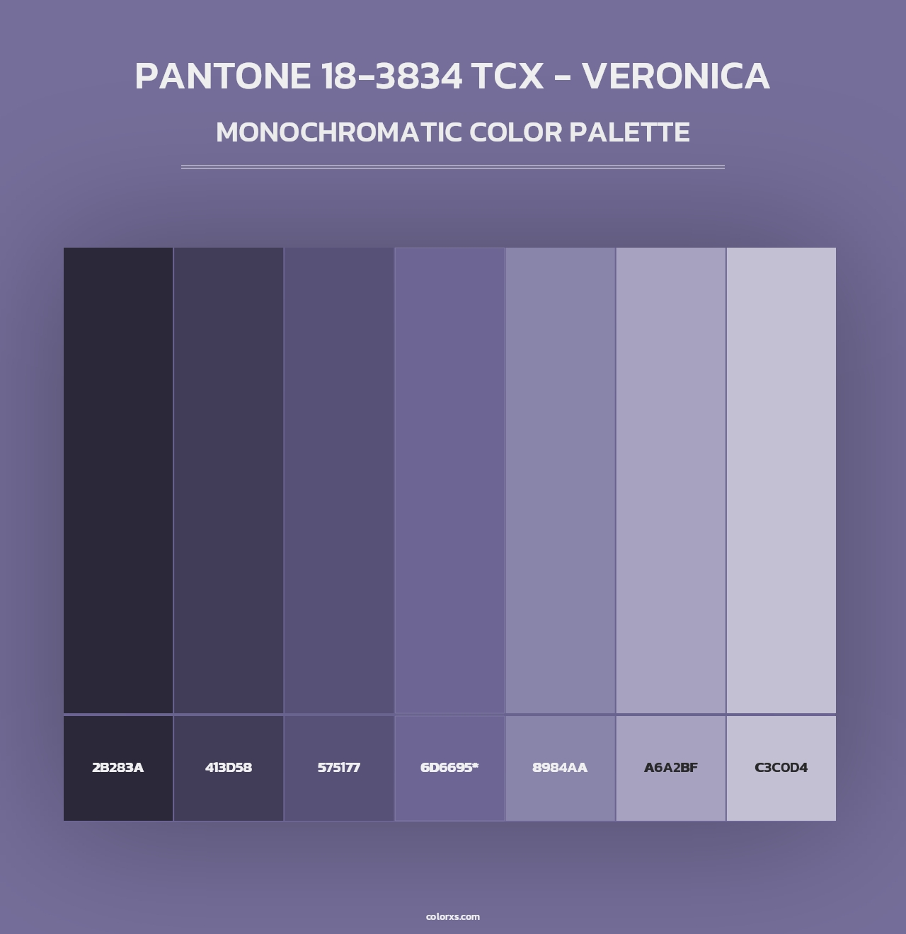 PANTONE 18-3834 TCX - Veronica - Monochromatic Color Palette