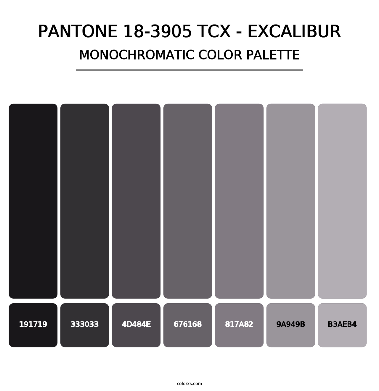 PANTONE 18-3905 TCX - Excalibur - Monochromatic Color Palette
