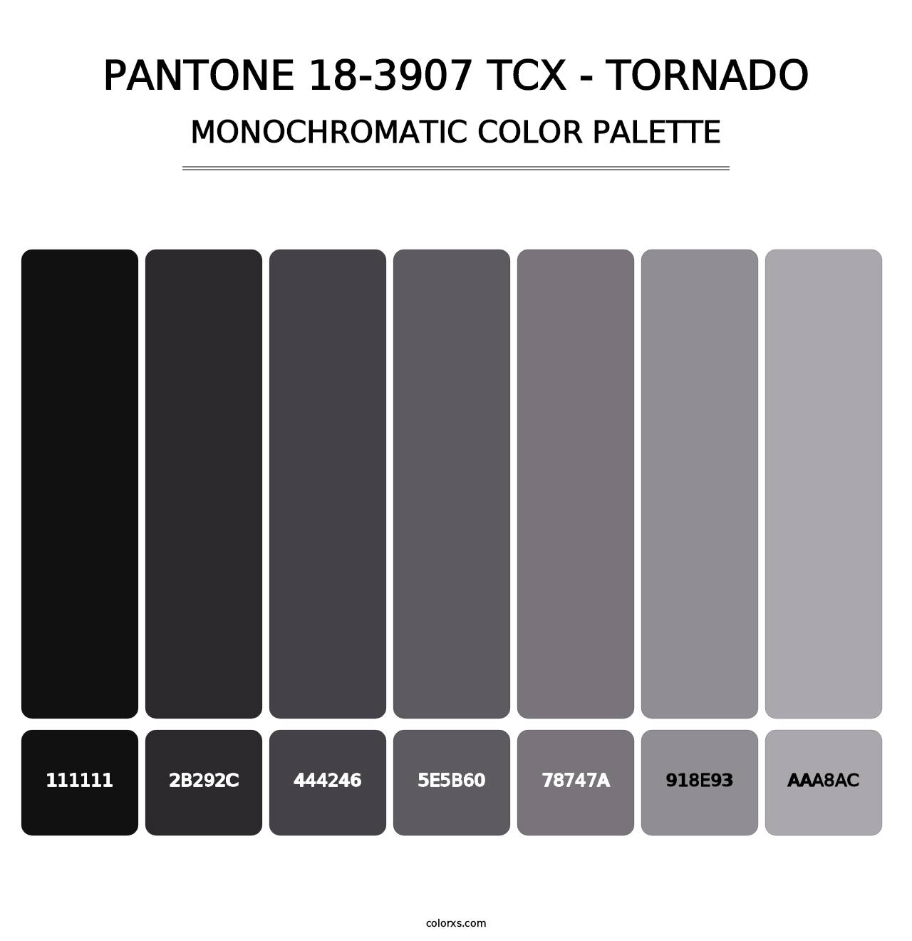 PANTONE 18-3907 TCX - Tornado - Monochromatic Color Palette