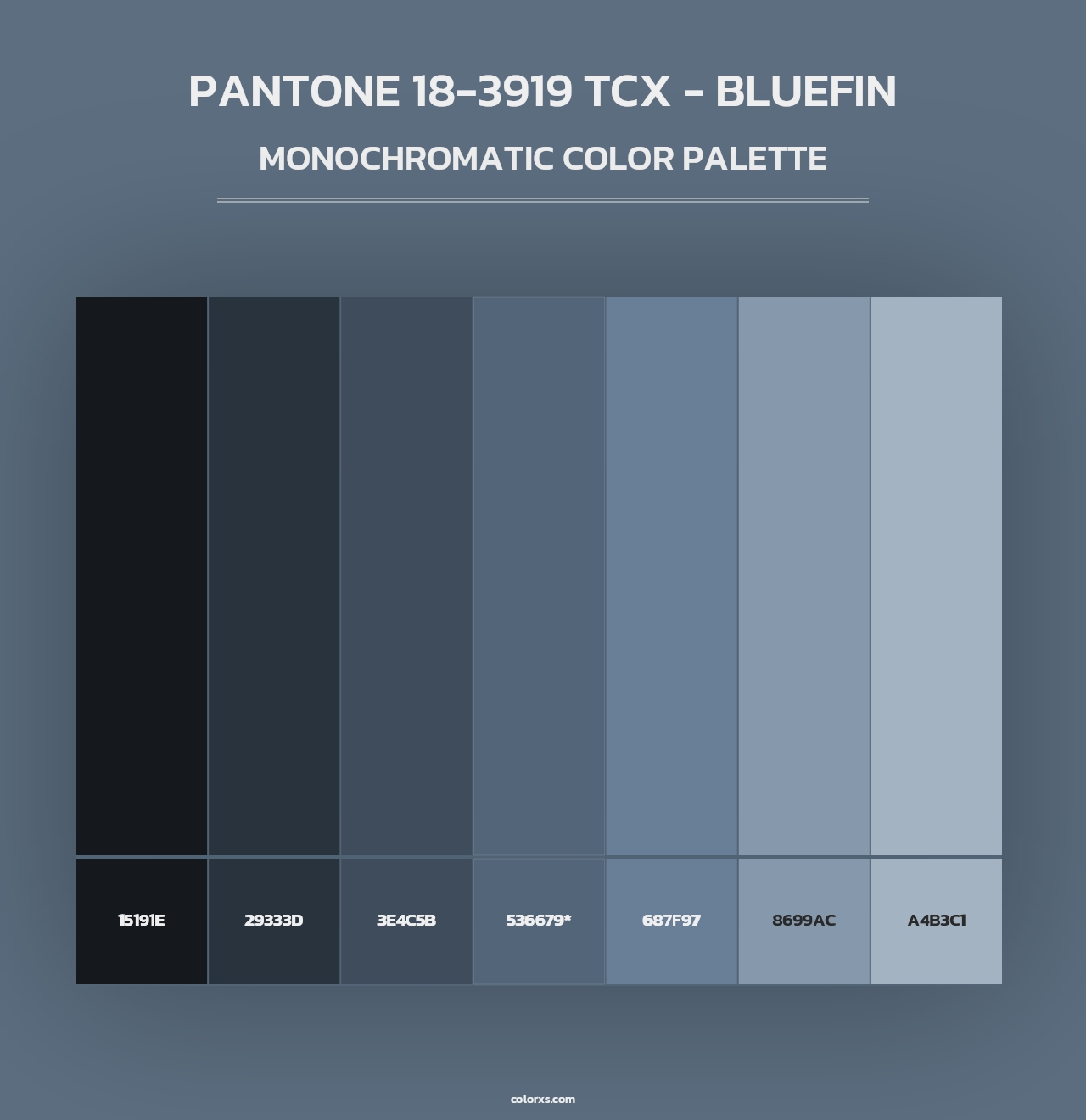 PANTONE 18-3919 TCX - Bluefin - Monochromatic Color Palette